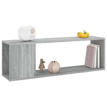 Comodă TV, sonoma gri, 100x24x32 cm, lemn prelucrat - Img 4