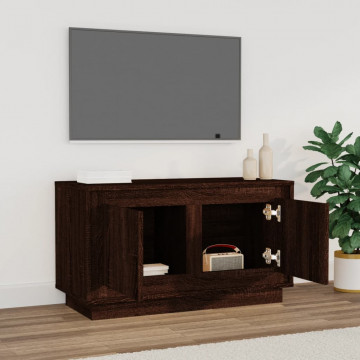 Comodă TV, stejar maro, 80x35x45 cm, lemn prelucrat - Img 3