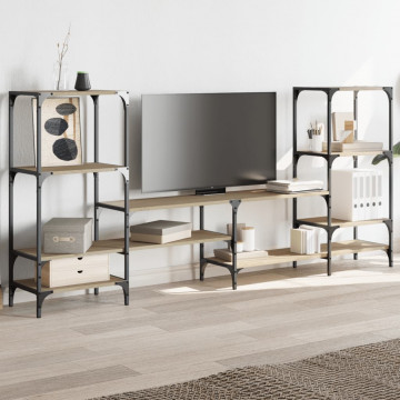Comodă TV, stejar sonoma, 206,5x28,5x95 cm, lemn compozit - Img 3