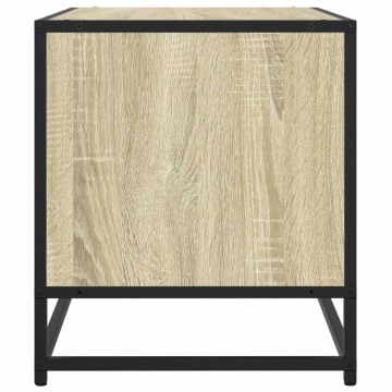 Comodă TV, stejar sonoma, 91x40x46 cm, lemn prelucrat și metal - Img 8