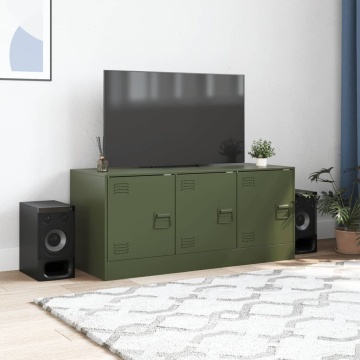 Comodă TV, verde măsliniu, 99x39x44 cm, oțel - Img 3