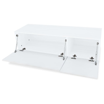 Comode TV, 2 buc, PAL, 120x40x34 cm, alb extralucios - Img 4