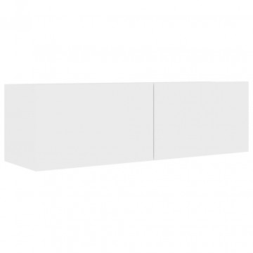 Comode TV, 4 buc., alb, 100x30x30 cm, PAL - Img 8