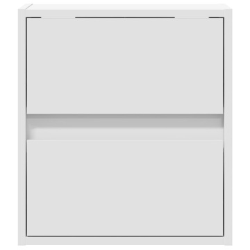 Comode TV de perete cu lumini LED, 2 buc., alb, 41x31x45 cm - Img 5