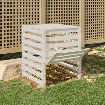 Compostor, alb, 63,5x63,5x77,5 cm, lemn masiv de pin - Img 3