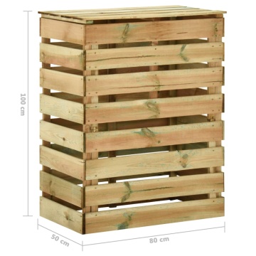 Compostor grădină din șipci 4 buc. 80x50x100 cm lemn pin tratat - Img 7