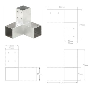 Conector de grindă, formă Y, 71 x 71 mm, metal galvanizat - Img 5