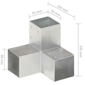 Conector de grindă, formă Y, 91 x 91 mm, metal galvanizat - Img 6