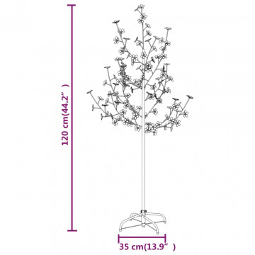 Copac cu flori de cireș, alb cald, 84 LED-uri, 120 cm - Img 7