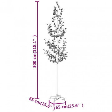 Copac cu flori de cireș cu LED, 368 LED-uri alb calde, 300 cm - Img 7