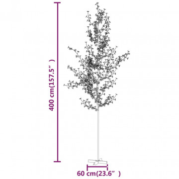 Copac cu flori de cireș cu LED, 672 LED-uri alb calde, 400 cm - Img 7