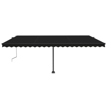 Copertină automată cu senzor vânt & LED, antracit, 500x300 cm - Img 2