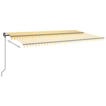 Copertină automată cu senzor vânt & LED, galben&alb, 6x3 m - Img 8