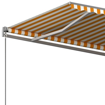 Copertină autonomă retractabilă automat galben&alb 500x350 cm - Img 5