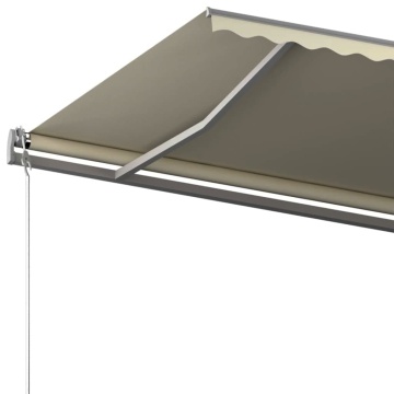 Copertină autonomă retractabilă manual, crem, 500x350 cm - Img 5