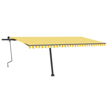 Copertină autonomă retractabilă manual galben/alb 500x350 cm - Img 2