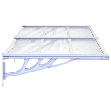 Copertină de ușă, gri și transparent, 152,5x90 cm, policarbonat - Img 4
