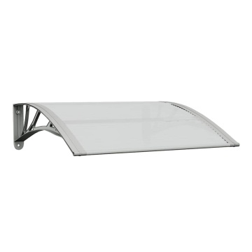 Copertină de ușă, gri și transparent, 80x75 cm, policarbonat - Img 2