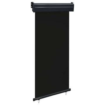 Copertină laterală de balcon, negru, 100 x 250 cm - Img 1