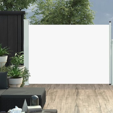 Copertină laterală retractabilă de terasă, crem, 100 x 500 cm - Img 1