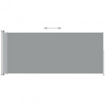 Copertină laterală retractabilă de terasă, gri, 180x500 cm - Img 3
