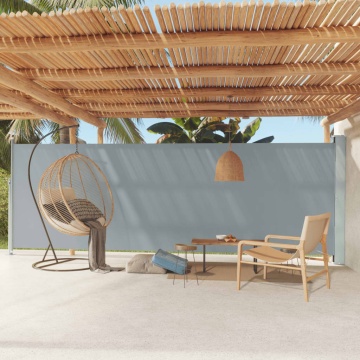 Copertină laterală retractabilă de terasă, gri, 180x600 cm - Img 1