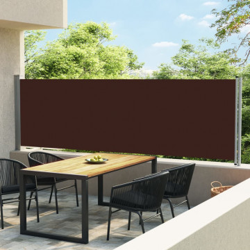 Copertină laterală retractabilă de terasă, maro, 140 x 600 cm - Img 1