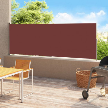 Copertină laterală retractabilă de terasă, maro, 180x500 cm - Img 1