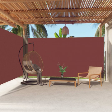 Copertină laterală retractabilă, maro, 200x600 cm - Img 1
