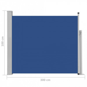 Copertină laterală retractabilă terasă, albastru, 100x300 cm - Img 7