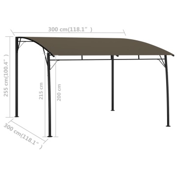 Copertină pavilion de grădină, gri taupe, 3 x 3 x 2,55 m - Img 5