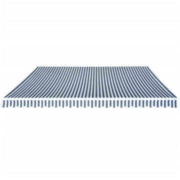 Copertină pliabilă, acționată manual, albastru/alb, 500 cm - Img 2