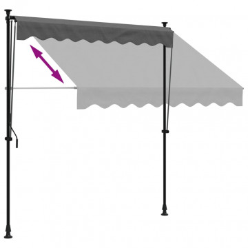 Copertină retractabilă, antracit, 200x150 cm, țesătură și oțel - Img 5