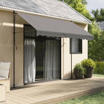 Copertină retractabilă, antracit, 300x150 cm, textil și oțel - Img 1
