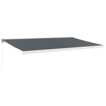 Copertină retractabilă, antracit, 5x3 m, textil și aluminiu - Img 2