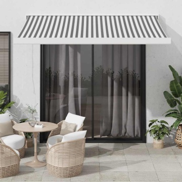 Copertină retractabilă antracit/alb, 3,5x2,5 m, textil/aluminiu - Img 1