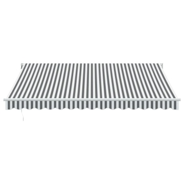 Copertină retractabilă antracit/alb, 4x3 m, textil/aluminiu - Img 3