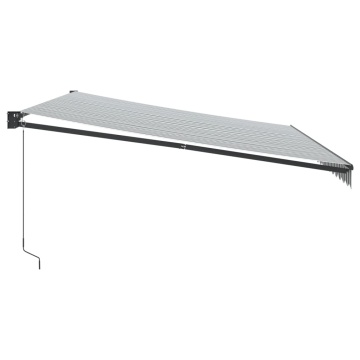 Copertină retractabilă antracit/alb, 5x3 m, textil/aluminiu - Img 4