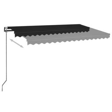 Copertină retractabilă automat, antracit, 450x350 cm - Img 3