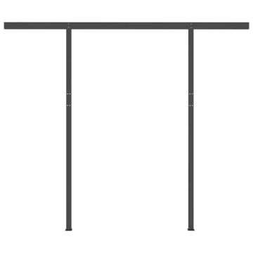 Copertină retractabilă automat cu stâlpi, antracit, 3,5x2,5 m - Img 7