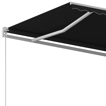 Copertină retractabilă automat, cu stâlpi, antracit, 4x3 m - Img 5