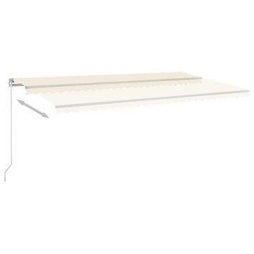 Copertină retractabilă automat, cu stâlpi, crem, 6x3 m - Img 3