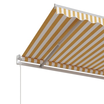 Copertină retractabilă automat, galben și alb, 350x250 cm - Img 8