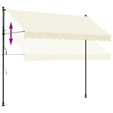Copertină retractabilă, crem, 300x150 cm, țesătură și oțel - Img 6
