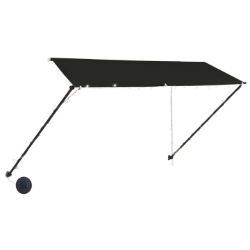 Copertină retractabilă cu LED, antracit, 350 x 150 cm - Img 3