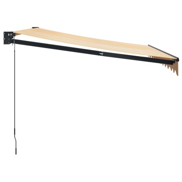 Copertină retractabilă, galben/alb, 3,5x2,5 m, textil/aluminiu - Img 4