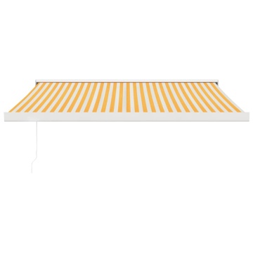 Copertină retractabilă, galben/alb, 3,5x2,5 m, textil/aluminiu - Img 3