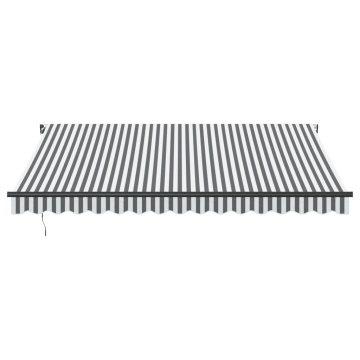 Copertină retractabilă manual, antracit/alb, 400x300 cm - Img 3