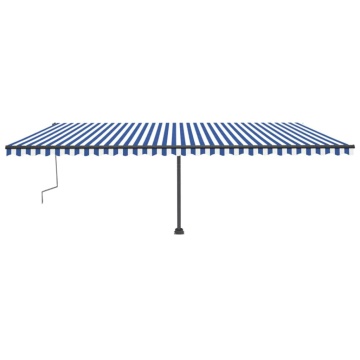 Copertină retractabilă manual cu LED albastru și alb 600x300 cm - Img 3