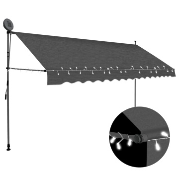Copertină retractabilă manual cu LED, antracit, 400 cm - Img 1